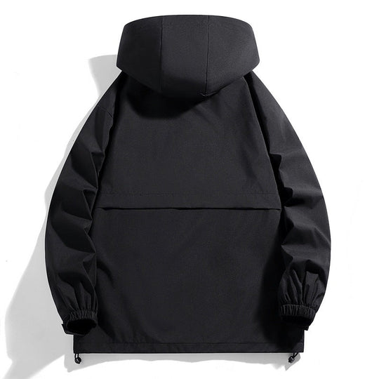 Herren Wasserabweisende Übergangsjacke mit verstellbarer Kapuze und praktischen Taschen Shopnory