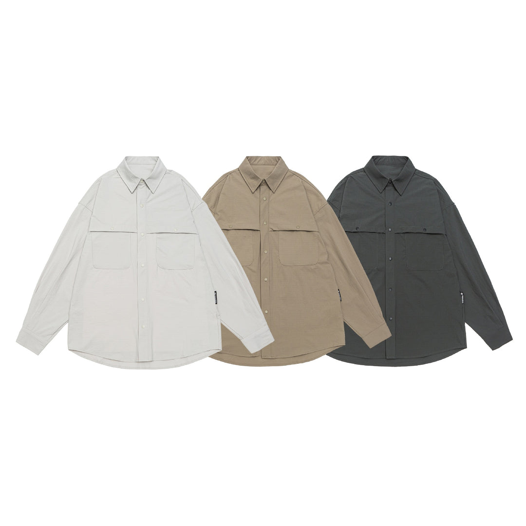 Herren Overshirt-Jacke mit Druckknopffront und doppelten aufgesetzten Taschen Shop Nory
