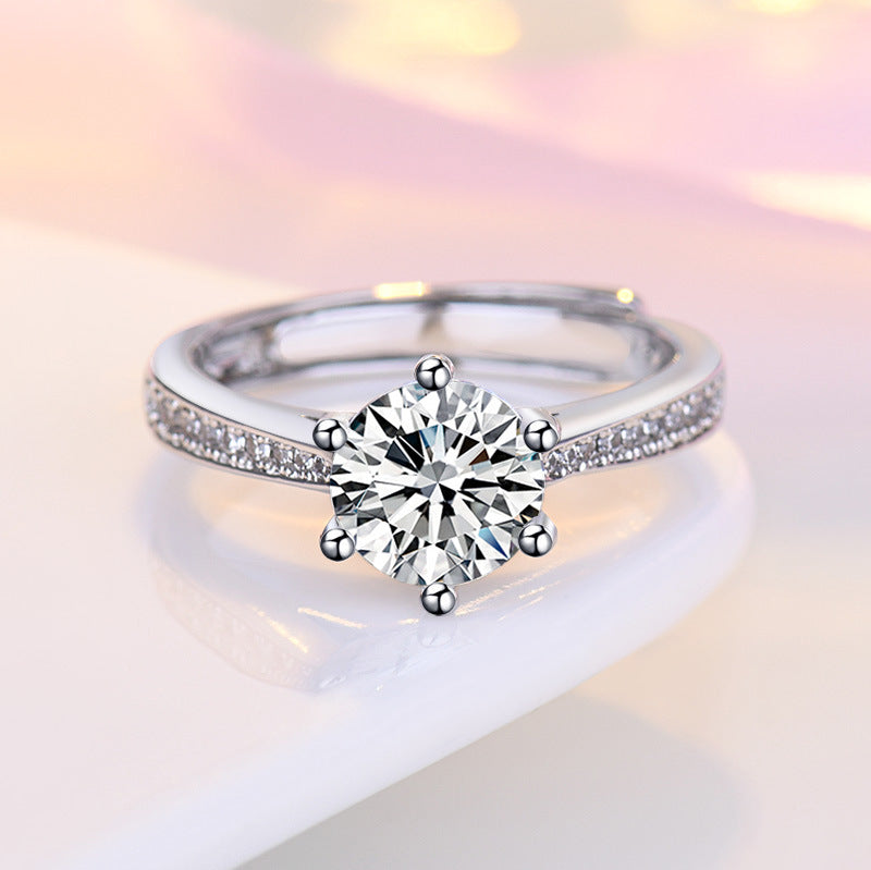 Damen zierlicher Verlobungsring mit glänzendem Zirkonia-Besatz Shop Nory