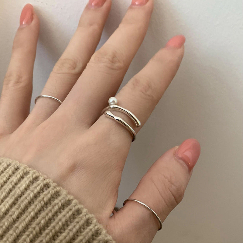 Damenring mit kreativem spiralförmigem Design und funkelnden Steinen Shop Nory