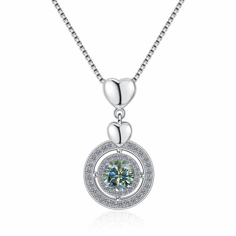 Damen Halskette mit herzförmigem Anhänger und funkelndem Kristalldesign Shop Nory