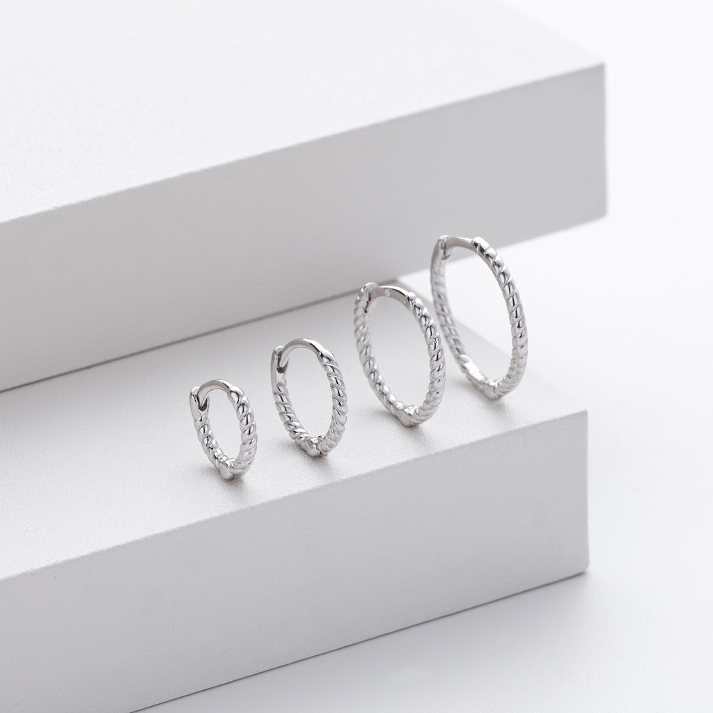 Damen Creolen mit gedrehtem Design aus 925 Sterlingsilber Shop Nory