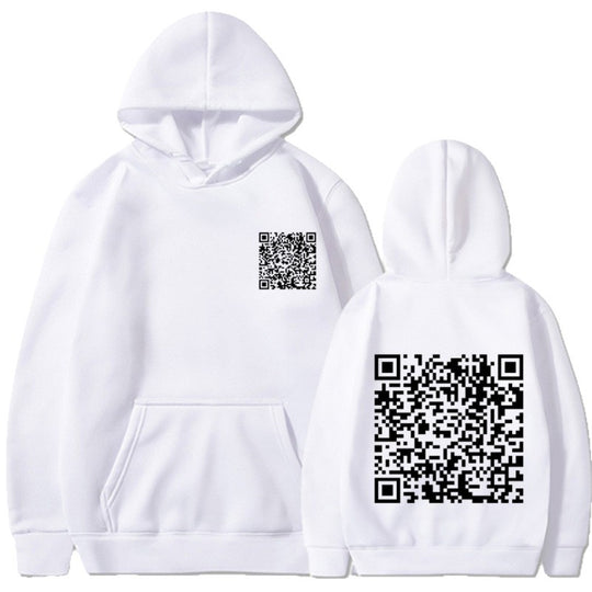 Damen Sportlicher Kapuzenpullover mit QR-Code Shop Nory
