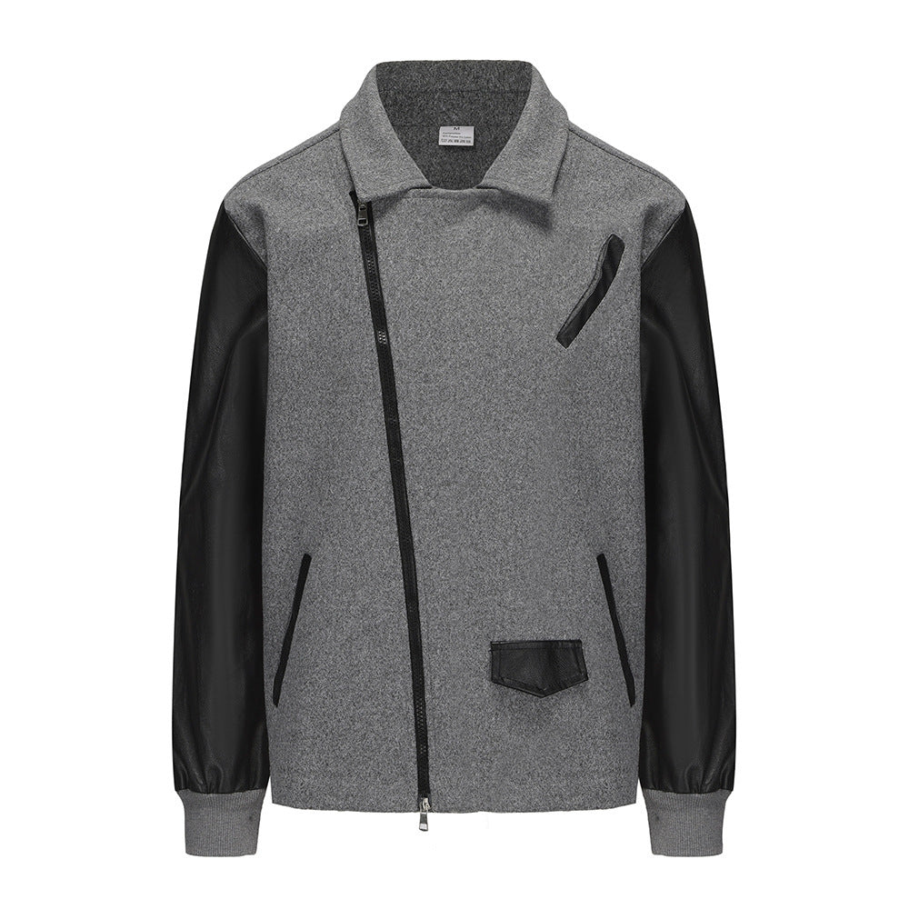 Herren Kurzjacke im Aviator‑Style mit Kontrastärmeln und asymmetrischem Reißverschluss Shop Nory