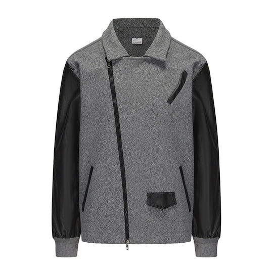 Herren Kurzjacke im Aviator‑Style mit Kontrastärmeln und asymmetrischem Reißverschluss Shop Nory