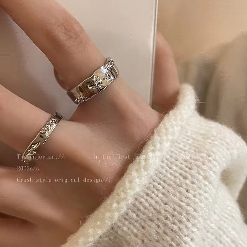 Damen modischer Ring mit feinem Gravurmuster Shop Nory
