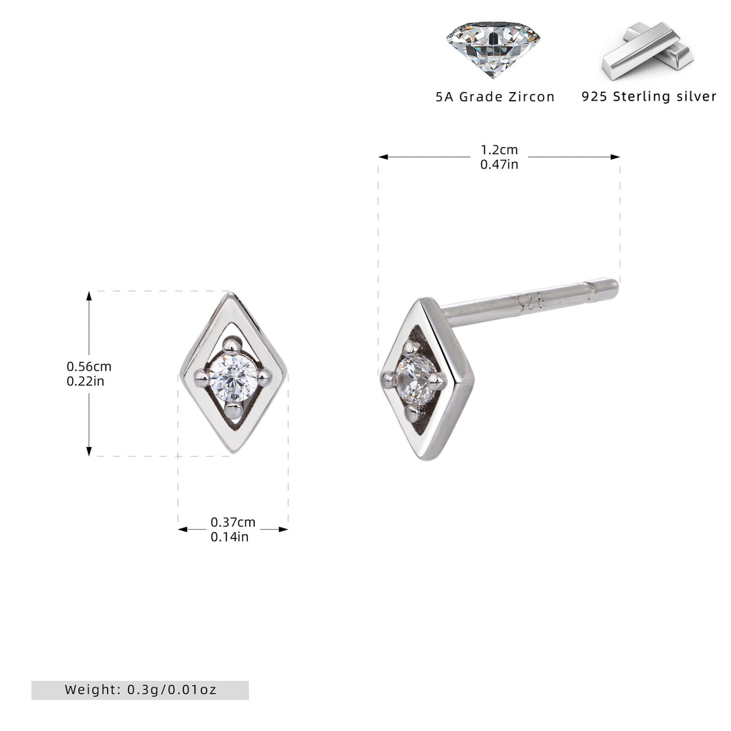 Damen Ohrstecker mit luxuriösem Zirkonakzent aus 925 Sterling Silber Shop Nory