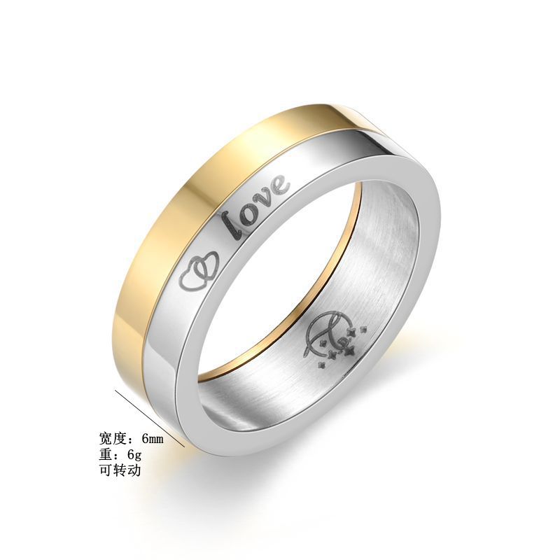Herren Ring mit modernem zweifarbigem Design und graviertem Schriftzug Shop Nory