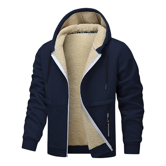 Herren Warme Kapuzenjacke mit Fleece-Innenfutter Shop Nory