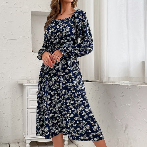 Damen Schulterfreies Midikleid mit elastischem Taillenbündchen und floralem Alloverprint Shop Nory