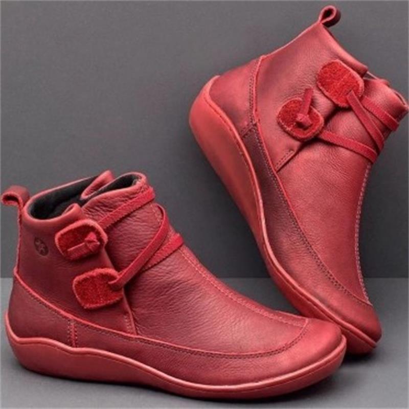 Damen Komfortable Leder-Stiefeletten mit Klettverschluss und dämpfender Gummisohle Shop Nory
