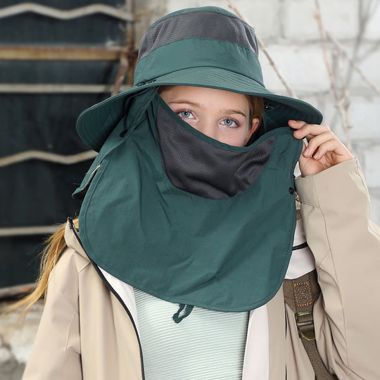Shopnory | Vollabdeckung Gesicht Sonnenschutz Maske im Freien UV Eimer Hut