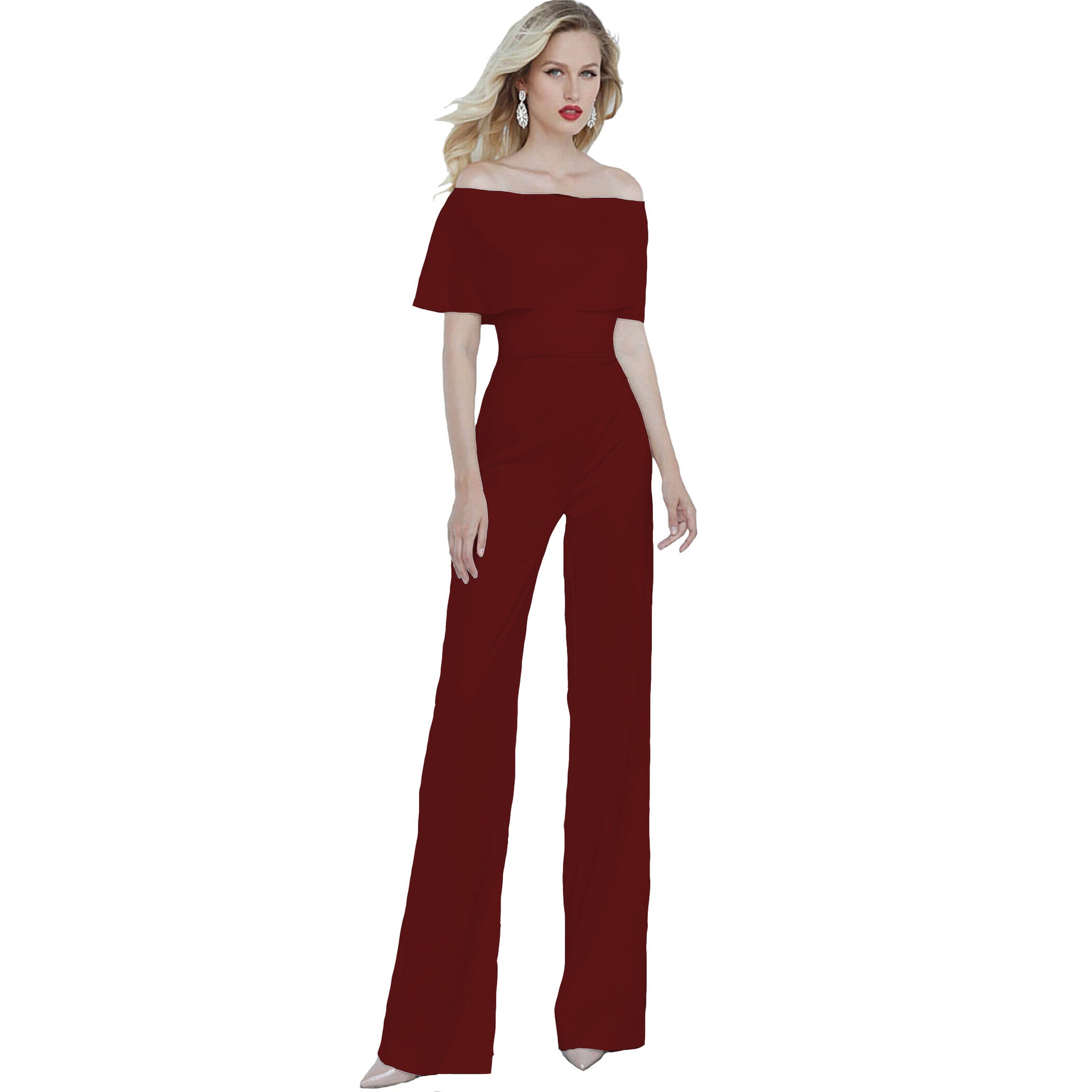 Shopnory | Eleganter V-Ausschnitt Jumpsuit