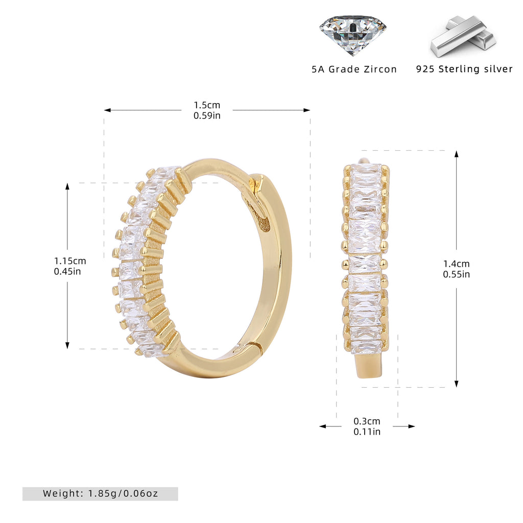 Damen Creolen mit funkelnden Zirkonsteinen und hochwertiger 925 Sterlingsilberfassung Shop Nory