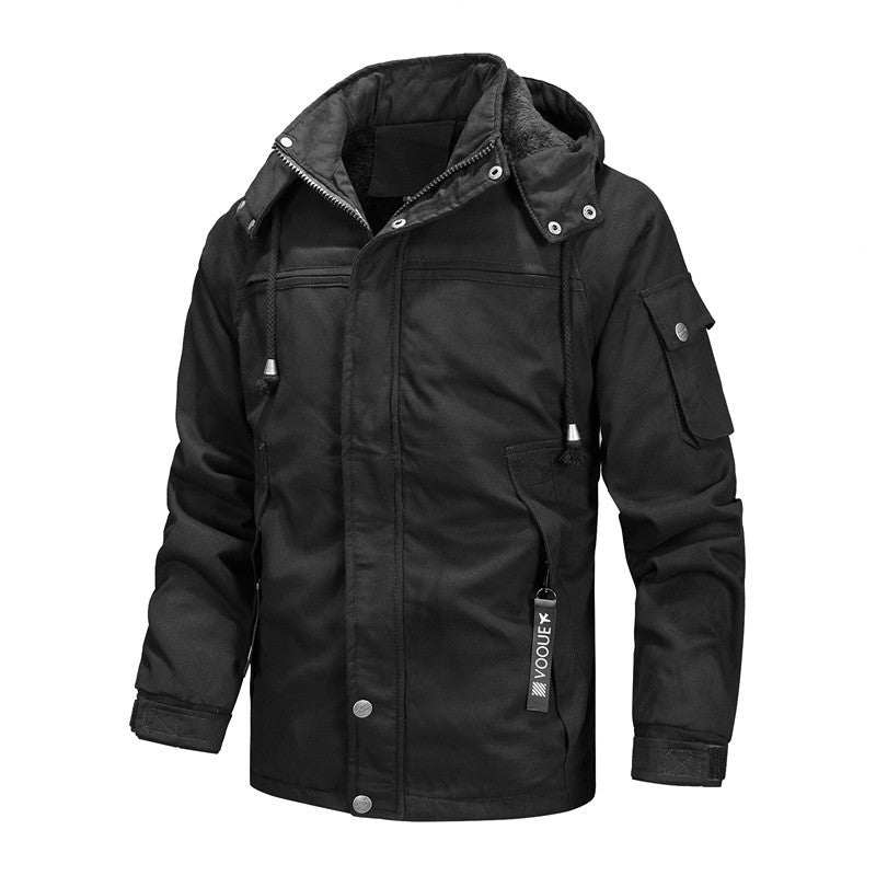 Herren Urbaner Thermo-Canvasparka mit Kapuze, Sherpa-Kragen und Multifunktions-Außentaschen Shop Nory