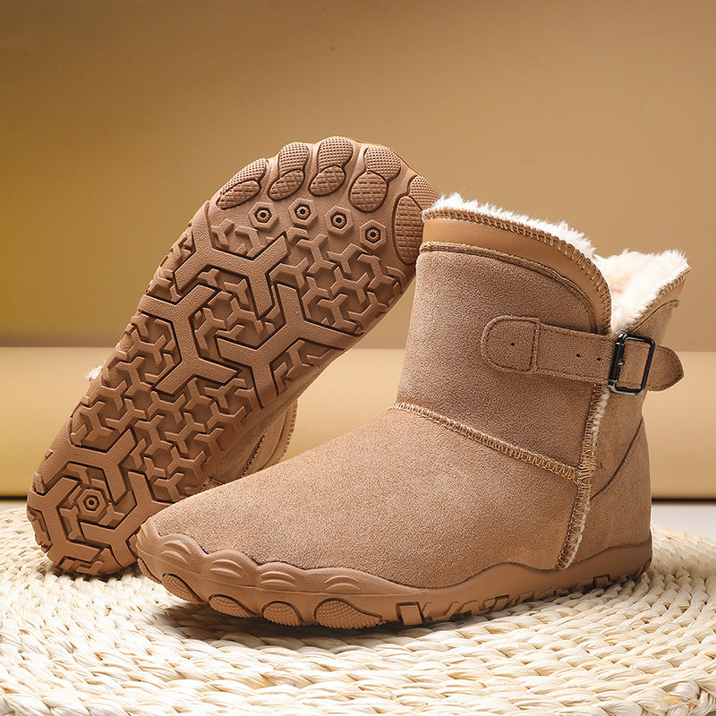 Damen Winterstiefelette mit Kunstfellfutter, rutschfester Profilsohle und verstellbarem Schnallenriemen Shop Nory