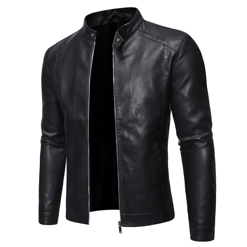 Herren jacke mit modernem Stehkragen und glattem Finish
