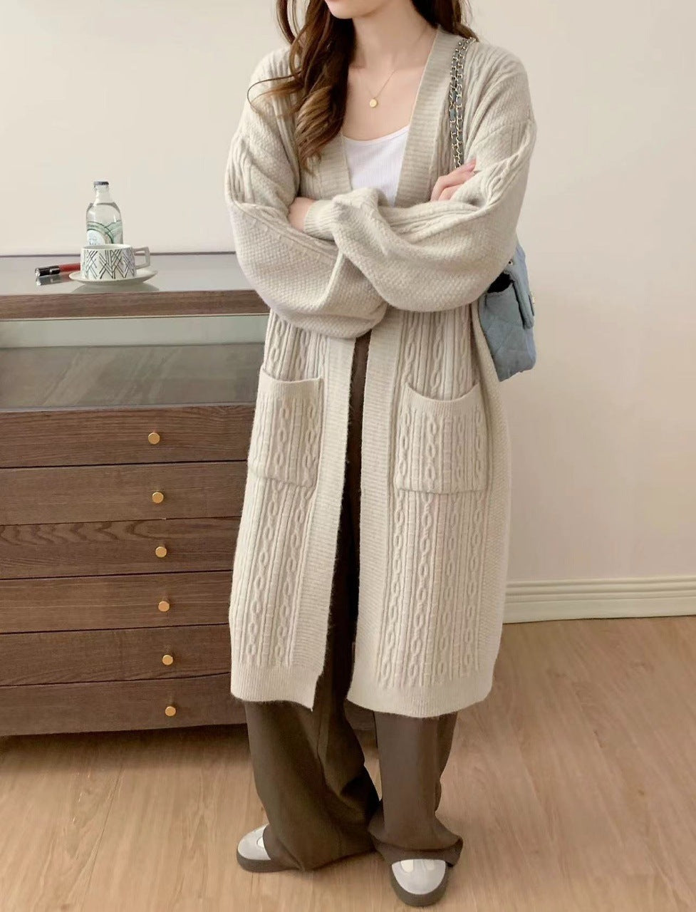 Damen Gemütliche Strickjacke mit Taschen Shop Nory