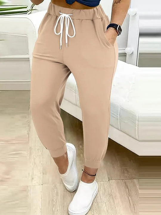 Damen Lässige Jogginghose mit Kordelzug, elastischem Komfortbund und schmalem Bündchen Shop Nory