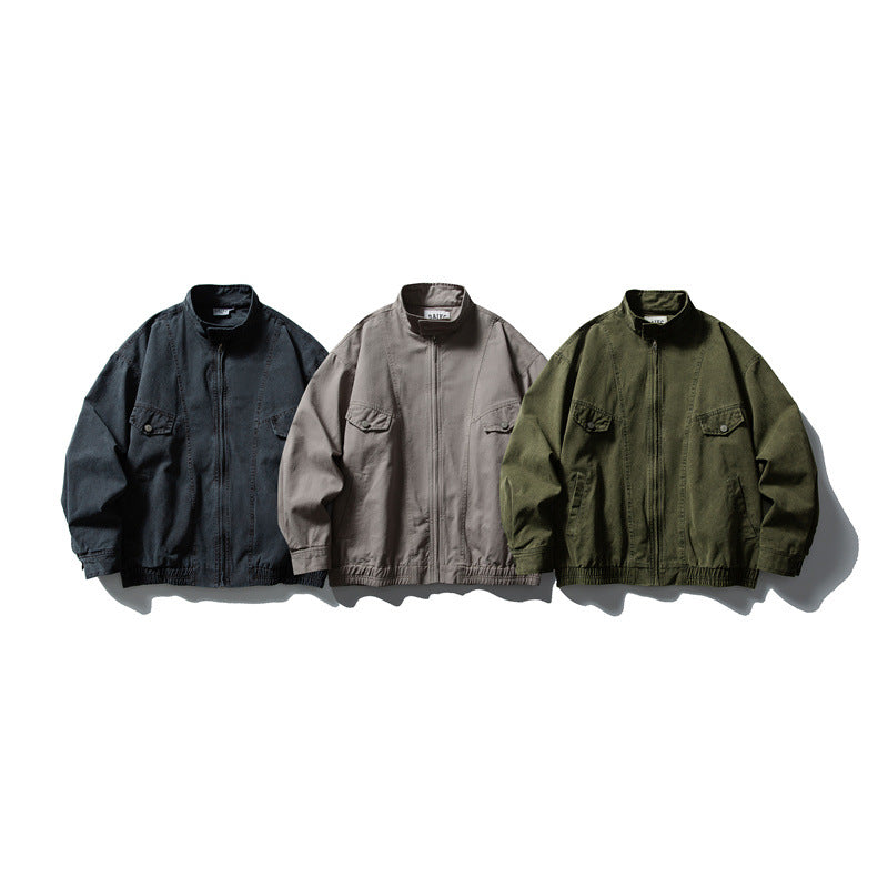 Herren Boxy-Fieldblouson mit Stehkragen, Frontreißverschluss und Pattentaschen Shop Nory