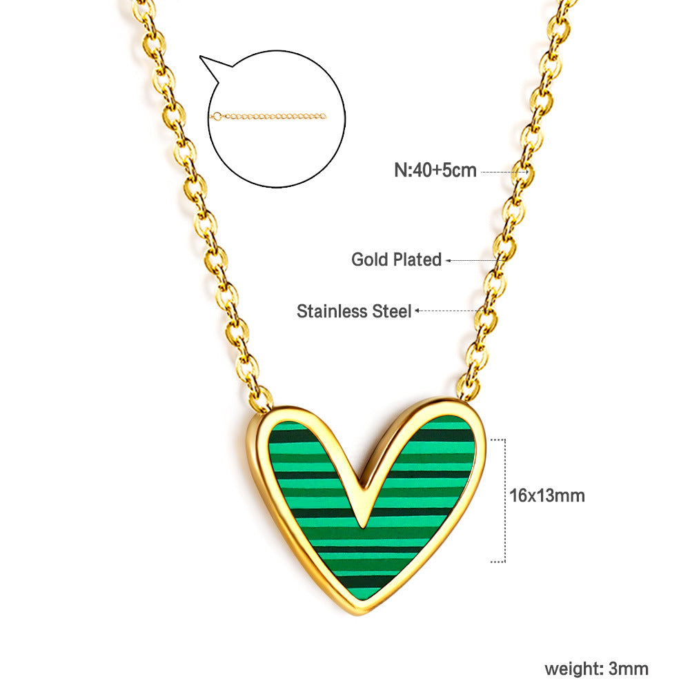 Damen elegante Halskette mit herzförmigem Anhänger aus hochwertigem Edelstahl Shop Nory