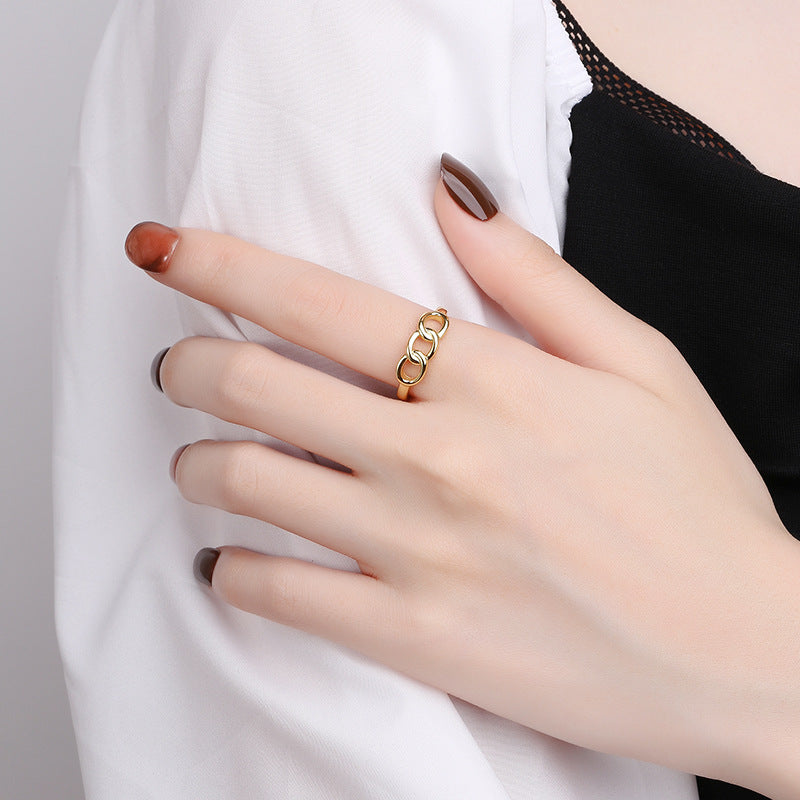 Damen Offener Ring mit kunstvollem Kettendesign Shop Nory