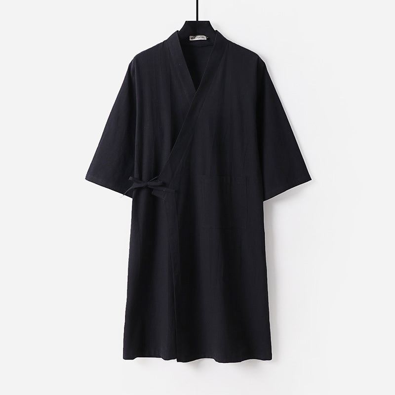 Damen Kimono-Wickelkleid mit Bindegürtel und aufgesetzten Taschen Shop Nory