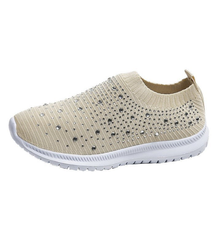 Damen Strick-Slipper-Sneaker mit Strassbesatz und flexibler Komfortsohle Shop Nory