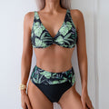 Damen Bikini-Set mit elegantem Wickeloberteil und hoher Taillenhose