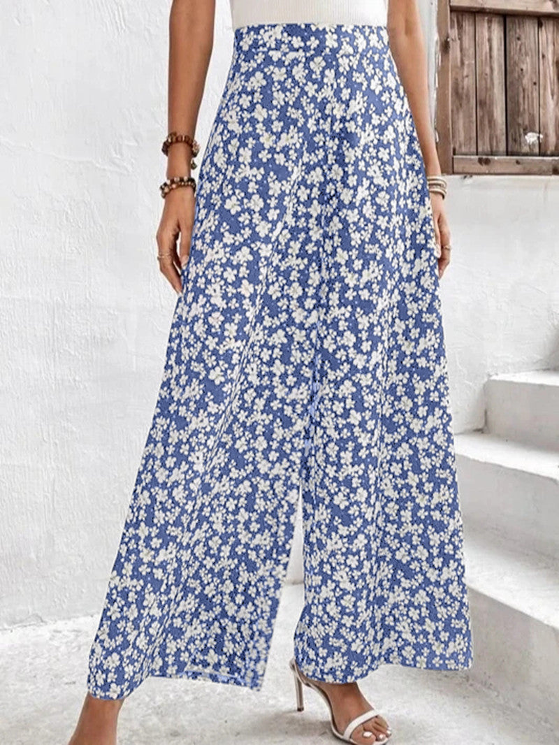 Damen Blumenmuster Palazzohose Shopnory