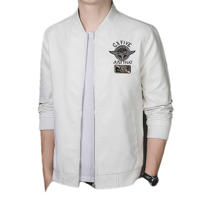 Herren Leichter Bomberblouson mit Stickpatches, kurzem Stehkragen und Reißverschluss Shop Nory