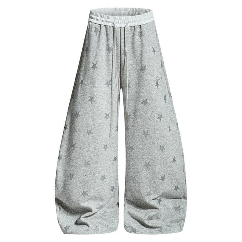 Damen Weite Lounge-Hose mit Sternenprint und elastischem Tunnelzug Shop Nory