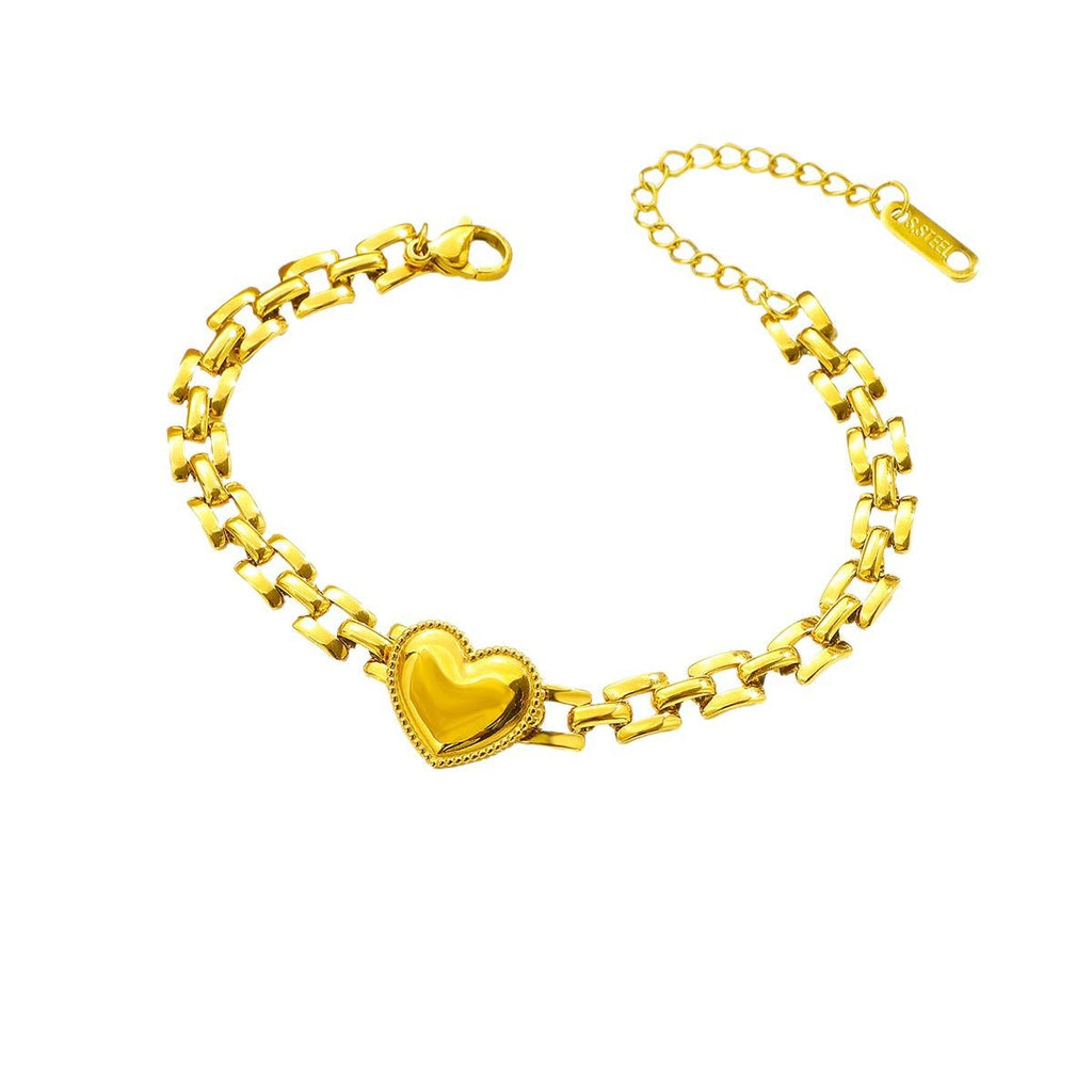 Damen Chunky Herz-Gliederarmband Shop Nory