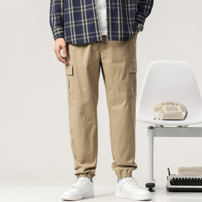 Herren Tapered Cargo-Joggerhose mit Tunnelzugbund, Klappentaschen und elastischem Knöchelabschluss Shop Nory