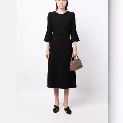 Damen Midikleid mit taillierter Silhouette und Trompetenärmeln Shop Nory