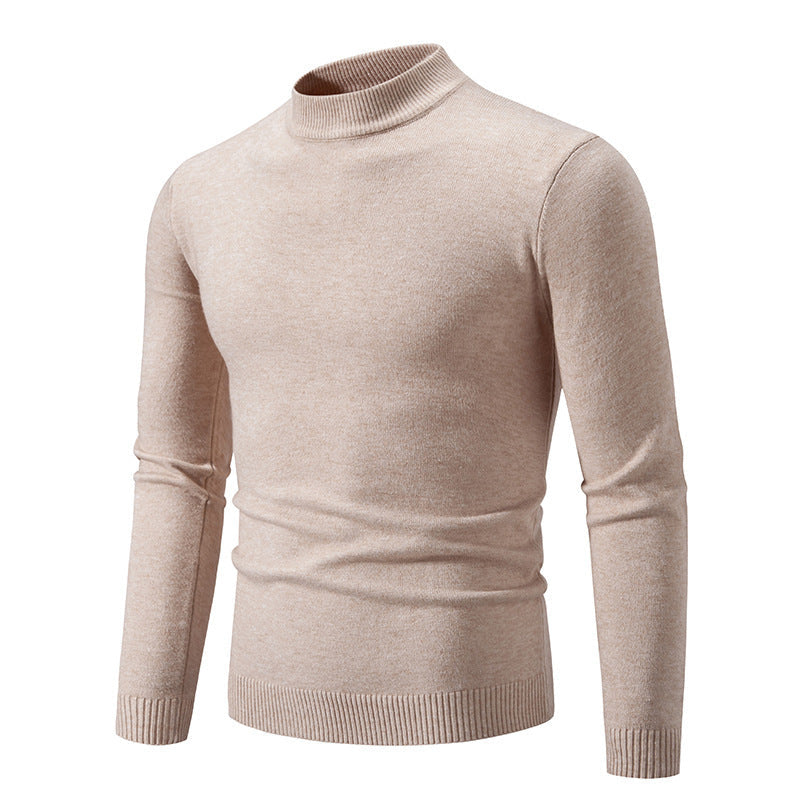 Herren nan taillierter Rollkragenpullover aus feinem Feinstrick mit geripptem Kragen
