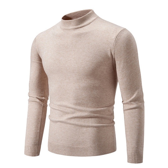 Herren nan taillierter Rollkragenpullover aus feinem Feinstrick mit geripptem Kragen