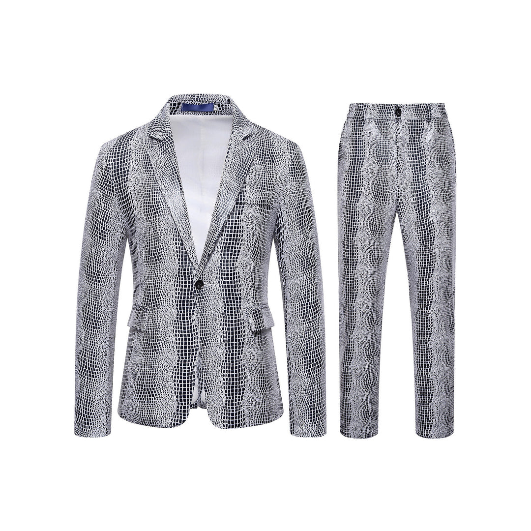 Herren Zweiteiliges Glamour-Anzugset mit metallischem Kroko-Effekt und schmaler Silhouette Shop Nory