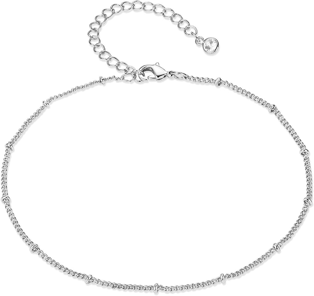 Damen Fußkettchen mit zartem Gliederdesign und funkelnden Details Shop Nory