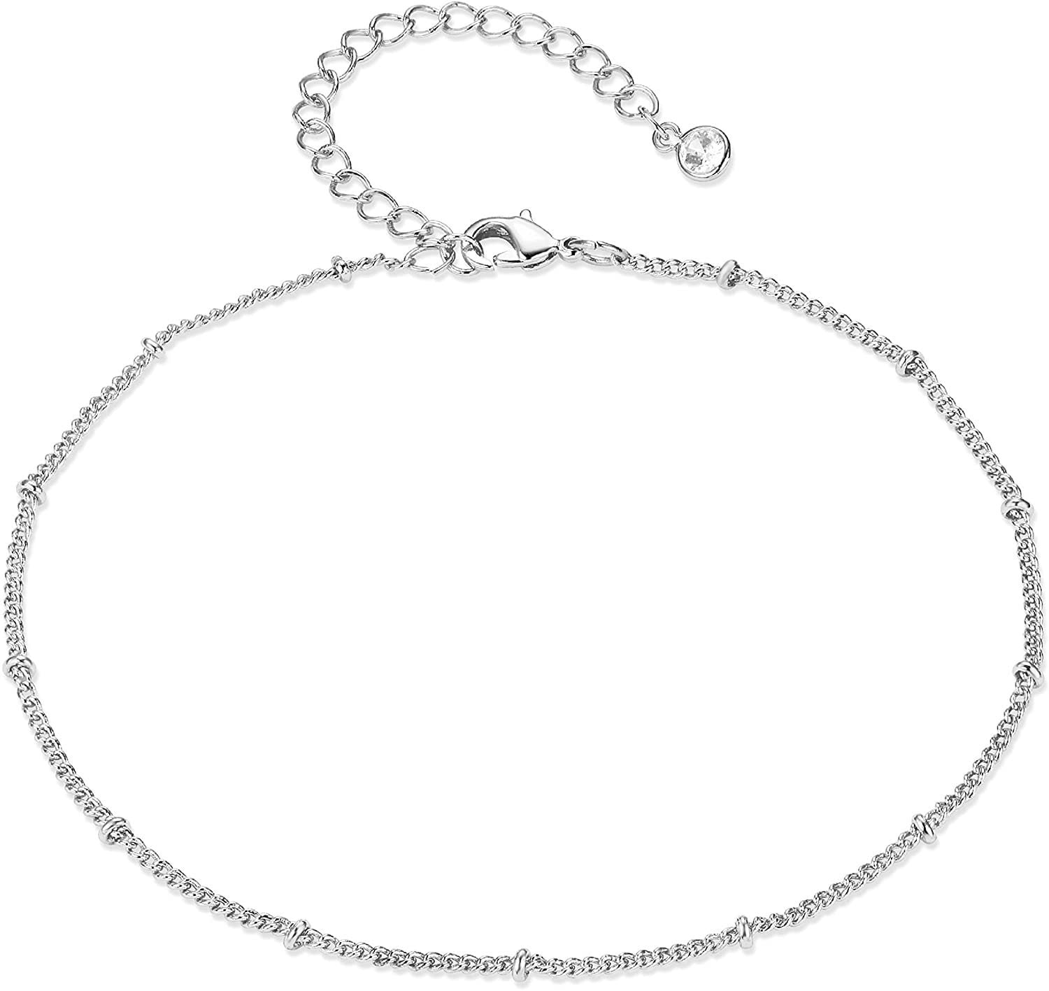 Damen Fußkettchen mit zartem Gliederdesign und funkelnden Details Shop Nory