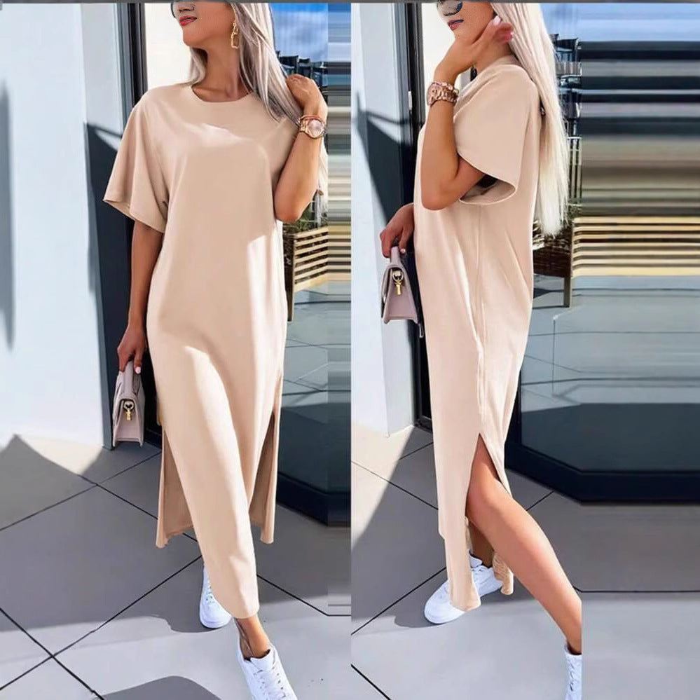 Damen Lässiges Maxikleid mit seitlichen Schlitzen und Oversize-Design