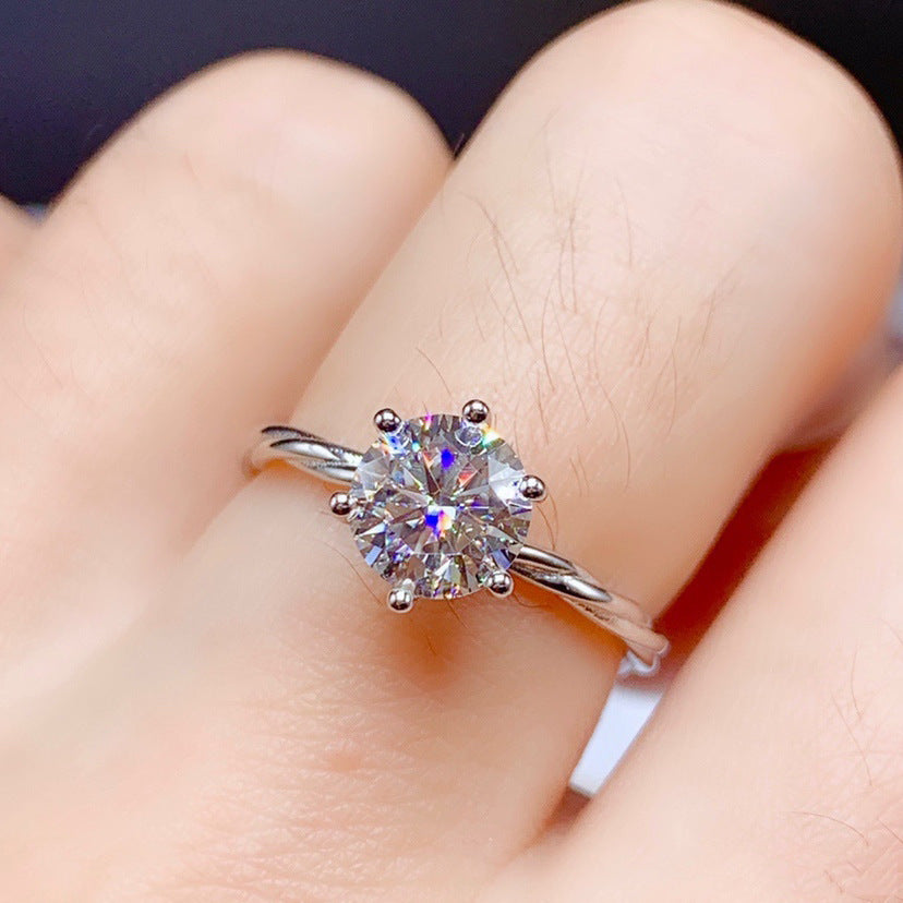 Damen eleganter Solitär Schmuckring mit funkelndem Kristall Shop Nory