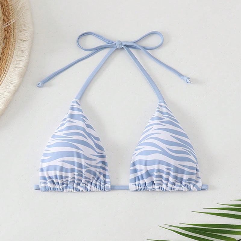 Damen Triangel-Bikini mit verspieltem Wellenmuster