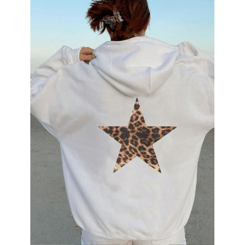 Damen Kapuzenpullover mit glitzerndem Sternmotiv