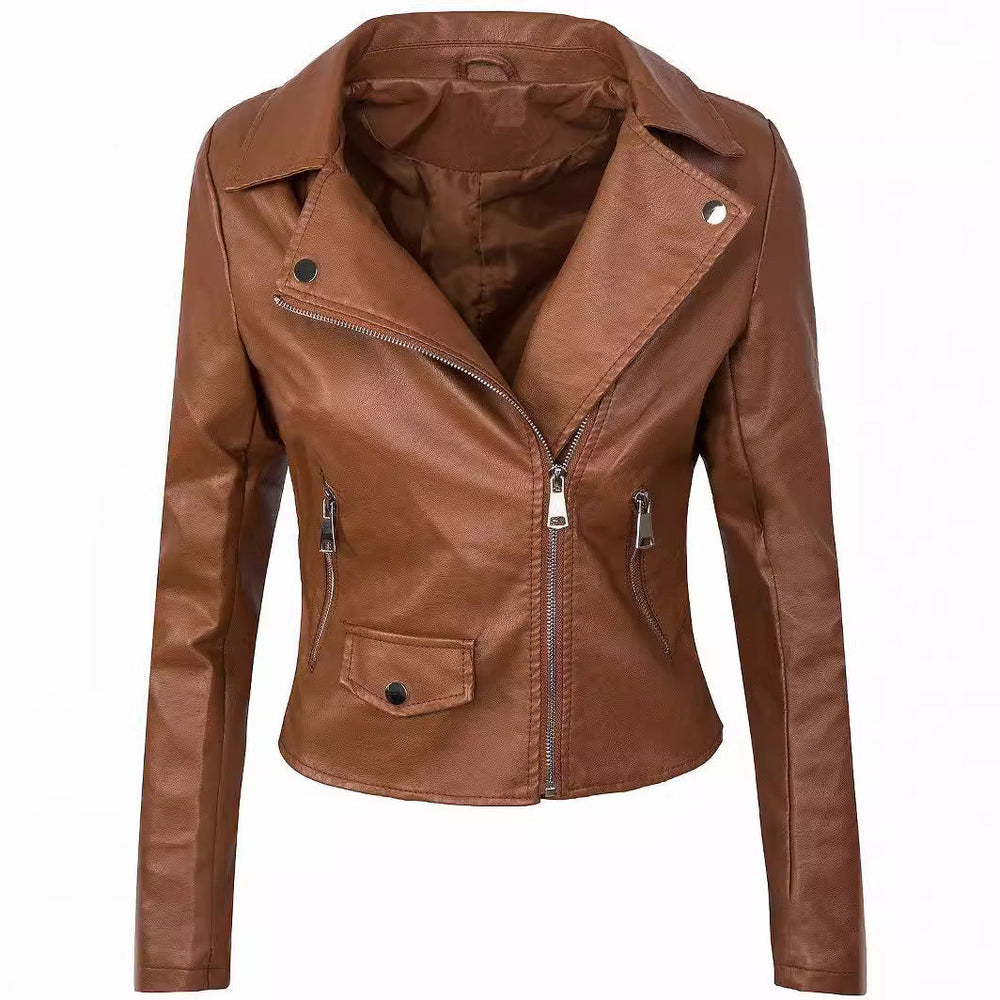 Damen stylische Bikerjacke aus hochwertigem