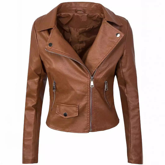 Damen stylische Bikerjacke aus hochwertigem