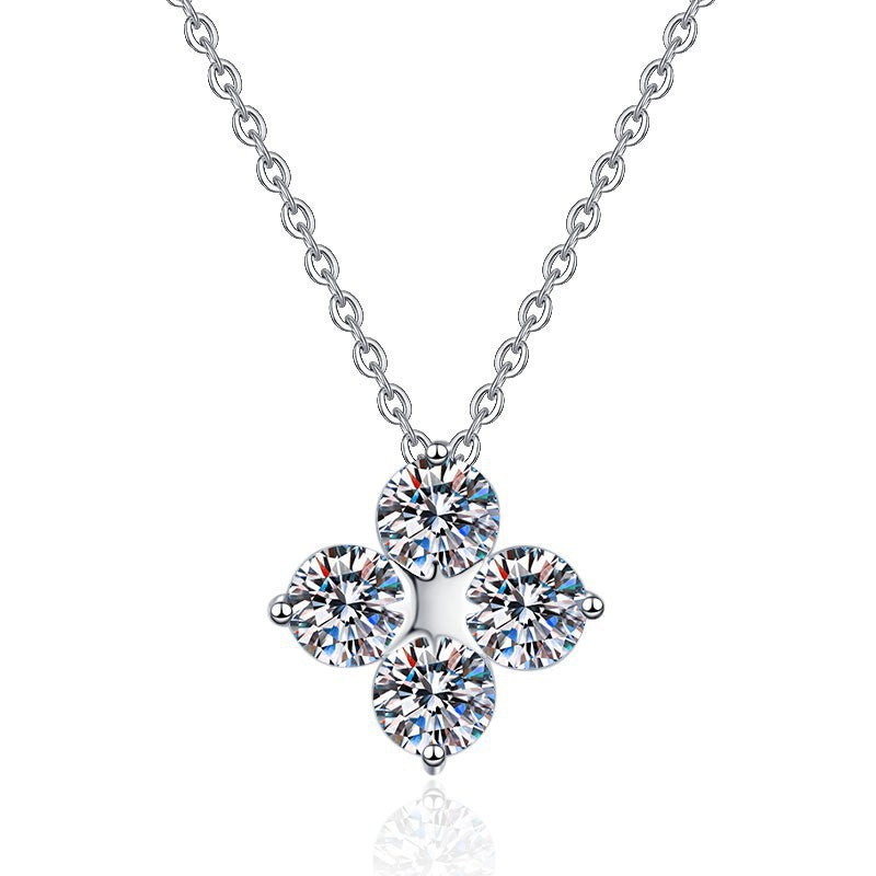 Damen Halskette mit funkelndem Blumenanhänger Shop Nory