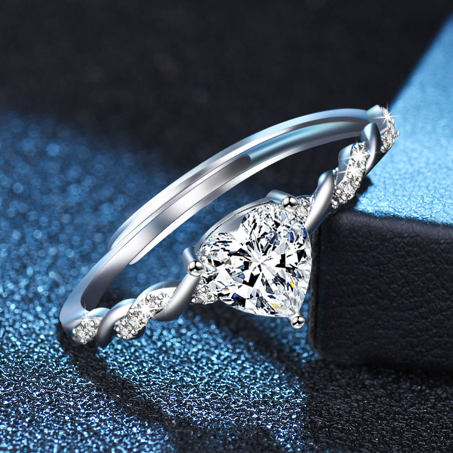 Damen Verlobungsring mit elegantem Herzdesign und funkelnden Zirkonia Shop Nory
