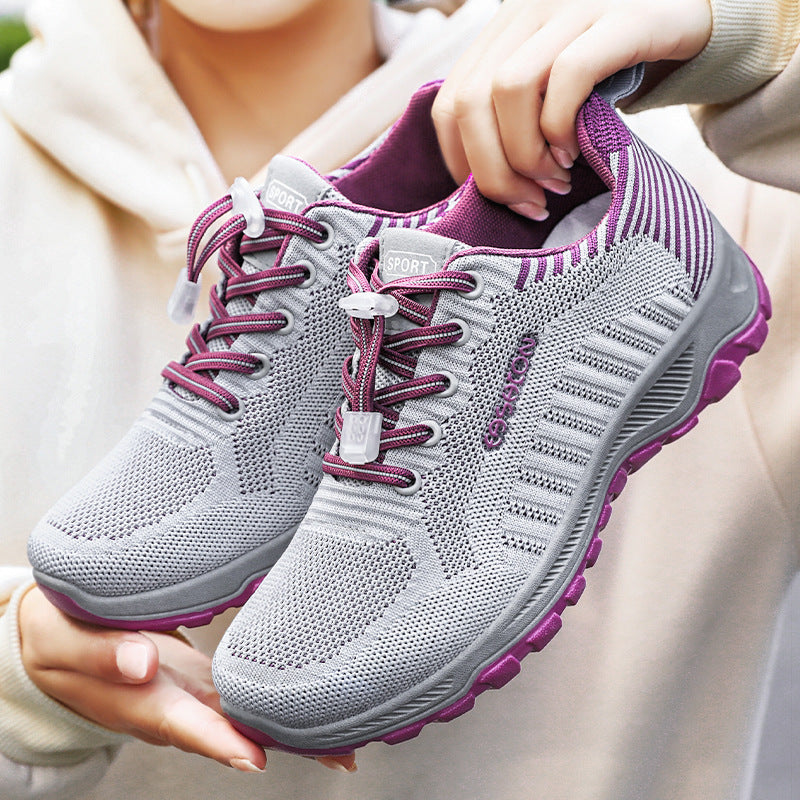 Herren nan multifunktionaler Strick-Sportschuh mit Schnellzug-Schnürung, stoßdämpfender EVA-Zwischensohle und griffiger Trailaußensohle Shop Nory
