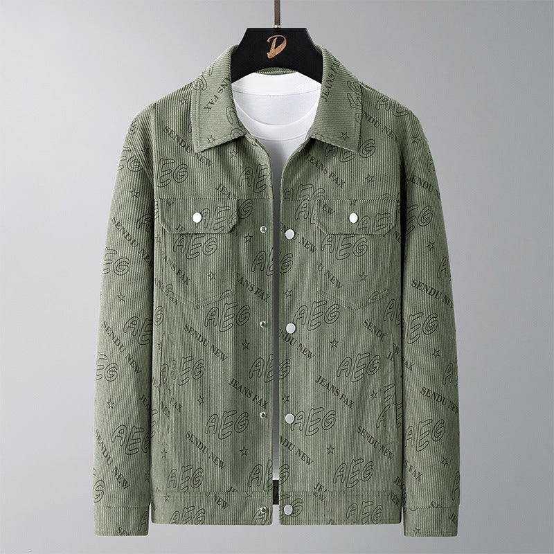 Herren Lässige Cordjacke mit praktischem Druck Shop Nory